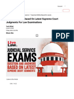 Important MCQs Based On Latest Supreme Court Judgments For Law Examinations