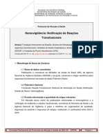 Protocolo Hemovigilância Notificação de Reações Transfusionais