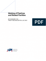 API 1104 22nd Edition July 2021 (Welding of Pipelines and Related Facilities)