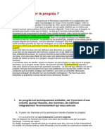 Peut-On Arrêter Le Progrès ? Dissertation de Philosophie