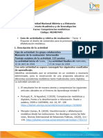 Guia de Actividades y Rubrica de Evaluacion - Unidad 3 - Tarea 4 - Proponer El Diseño de Contenidos para La Promoción de La Alfabetización Mediática