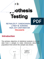 Testing of Hypothesis Stastistics