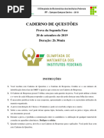 Caderno de Questões - 2 Fase - OMIF - 2019 - Versão Final