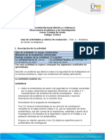 Guía de Actividades y Rúbrica de Evaluación - Unidad 1 - Fase 2 - Problema de Interés Investigativo