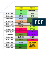 Timetable Sem 2