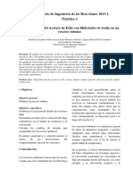 Saponificación Del Acetato de Etilo Con Hidroxido de Sodio en Un Reactor Tubular