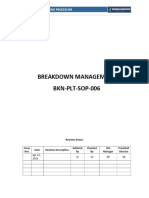 BKN-PLT-SOP-006 Breakdown Management