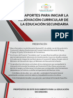 Aportes para Iniciar La Renovación Curricular de La