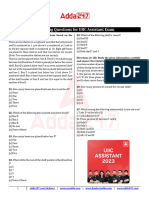 Reasoning Questions For UIIC Assistant Exam