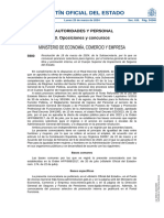 Boletín Oficial Del Estado: Ministerio de Economía, Comercio Y Empresa