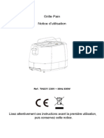 Grille Pain Notice D'utilisation