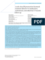 Is Early Class LLL Protraction Facemask Treatment Effective - 15 Months Follow Up