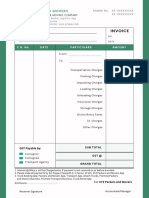 Packers and Movers Invoice Format