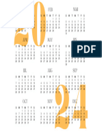 White and Beige Minimalist 2024 Calendar US Letter Document (A2 (Landscape) )