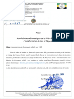 DGI N° 1647 (Note de Transmission Des Docs Aux UTB) Et 1648 Liste Des Documents Et Informations À Fournir