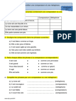 Exercices Comparaison Et Métaphore