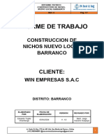 INFORME TECNICO - Construccion de Nicho. Nuevo Local Barranco