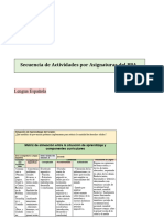 Secuencia de Actividades Por Asignaturas