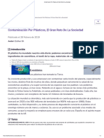 Contaminación Por Plásticos, El Gran Reto de La Sociedad