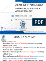 4HYD211 - Introduction To Surface Water Hydrology - Hydrographs