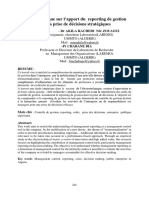 Etude Empirique Sur L'apport Du Reporting de Gestion Dans La Prise de Décisions Stratégiques