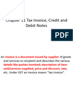 Chapter 11 Tax Invoice, Credit and Debit Notes