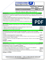 Devoir de Science Physiques N°1 Du 2ème Semestre 3ème 2019-2020 Senegal