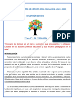 Tema #1 de Pedagogía - Ed. Común - Período 2024 - 2025 - Sin Síntesis