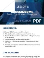 Gross Income (Classification of Taxpayers)