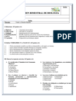 1er Examen Bimestral de Biología - 3ero