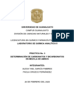 Práctica 3. Determinación de Carbonatos y Bicarbonatos en Mezcla de Ambos