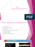 Unit 2 Public Relations and Marketing Practices