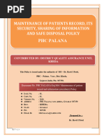 3 Maintenance of Patient Records, Its Security, Sharing of Information and Safe Disposal