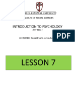 Intro To Psychology - LESSON 7