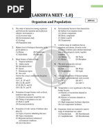 Organism and Population - DPP-01 - Lakshya 1.0 Organisms and Population DPP 01