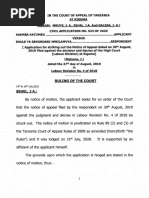 Kaemba Katumbu Vs Shule Ya Sekondari Mwilamvya (Civil Application 523 of 2020) 2021 TZCA 312 (16 July 2021)