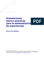 Guía para La Sistematización de Experiencias - Orientaciones - Teorico-Practicas - para - Sistematizar - Experiencias