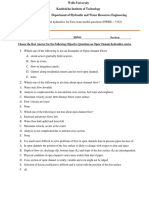 Open Channel Hydraulics Exite Exam