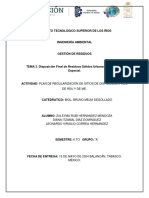 Plan de Regularización de Sitios de Disposición Final de Rsu y de Me.