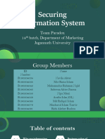 Securing Information System: Team Paradox 14 Batch, Department of Marketing Jagannath University