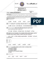 Worksheet (1) SAT Math Level 1: Key Terms: Question (In Class)