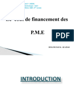 Le Cout de Financement Des Pme