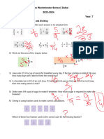 Year 7 - Multiplying and Dividing Fractions