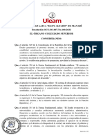 Reglamento Interno de Carrera y Escalafon Del Personal Academico de La Uleam