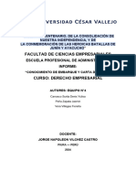 Informe Sobre El Conocimiento de Embarque y Carta de Porte