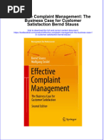 (Download PDF) Effective Complaint Management The Business Case For Customer Satisfaction Bernd Stauss Online Ebook All Chapter PDF