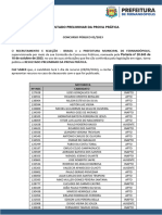 Resultado Preliminar Da Prova Prática: Concurso Público 01/2023