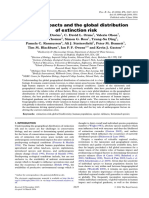 Human Impacts and The Global Istribuiton of Extinction Risk 2006