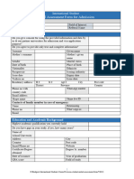 International Student Initial Assessment Form For Admission