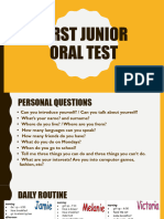 ECEC. 1st Junior. Final Oral Test